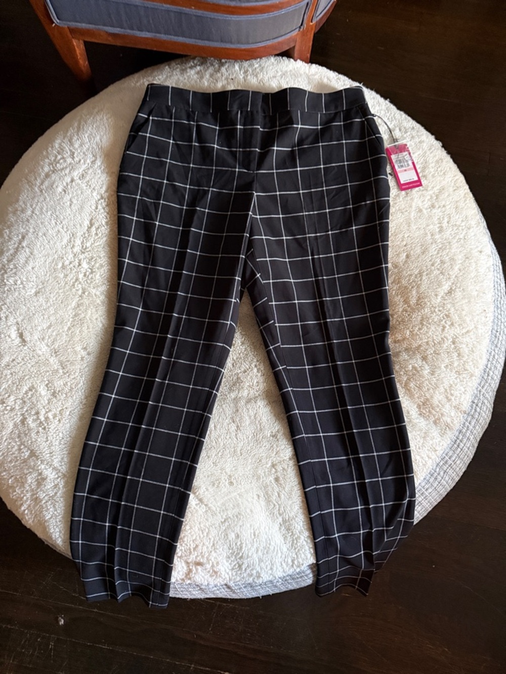 Vince Camuto Black Windowpane Dress Pants